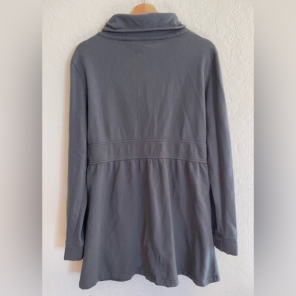 Prana Breathe Sylvia Jacket Gray with Purple Buttons Women's Size Large - Picture 7 of 12